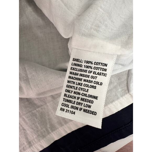 CROWN & IVY Striped Dress Loose Sz L Nautical Preppy Coastal 3/4 Sleeve Short - Picture 2 of 6